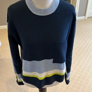 Athleta sweater knit top EUC stripes and thumb holes! sz S